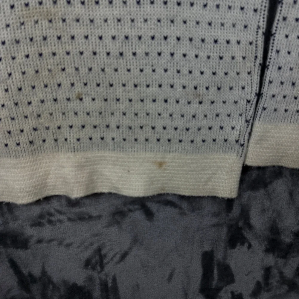 Unbranded Nordic Fair Isle Sweater Mens Medium White Navy Blue Snowflake Knit
